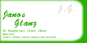 janos glanz business card
