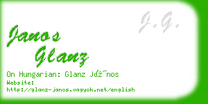 janos glanz business card